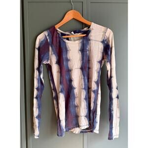 JOHNNY WAS Calme sz: M stretch silk knit shibori dye top EUC